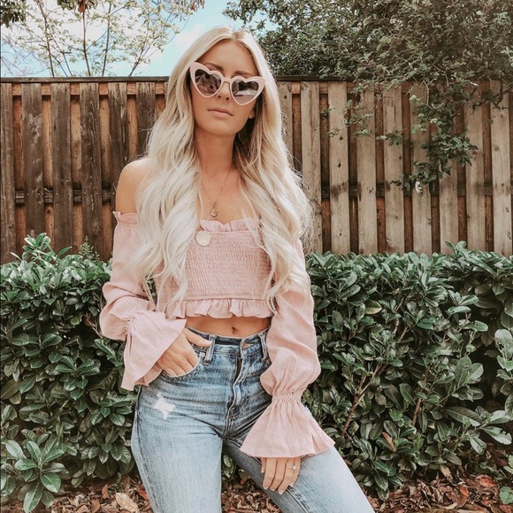 MAJORELLE Tops - Revolve long sleeve crop top majorelle